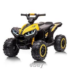 12V Kids Ride-On Electric ATV Off-Road Quad Car Toy Low&High Speeds Remote Yello