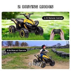 12V Kids Ride-On Electric ATV Off-Road Quad Car Toy Low&High Speeds Remote Yello