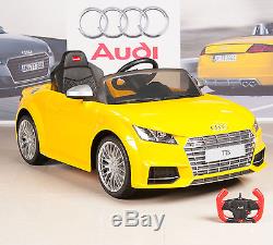 12V Kids Ride On Electric Power Wheels Car Audi TT with RC Remote Control Yellow