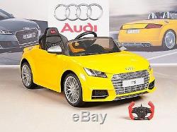 12V Kids Ride On Electric Power Wheels Car Audi TT with RC Remote Control Yellow