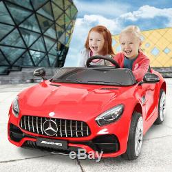 12V Kids Ride On Mercedes Benz Electric Car Led Light MP3 RC Remote Control Red