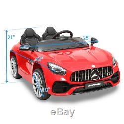 12V Kids Ride On Mercedes Benz Electric Car Led Light MP3 RC Remote Control Red