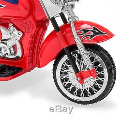 12V Kids Ride-On Motorcycle Chopper with Built-In Music, MP3 Plug-In (Red)