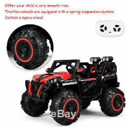 12V Kids Ride On Racing Off Road Truck Car Remote Control withLED Light MP3 Red