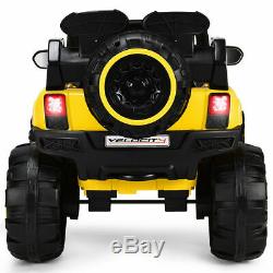 12V Kids Ride On Racing Off Road Truck Car Remote Control withLED Light MP3 Yellow