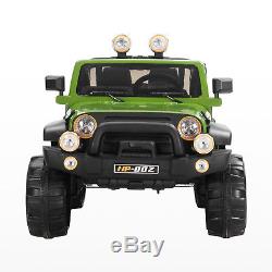12V Kids Ride On Toy Car with Remote Control, 4 Speed, LED Light, MP3 Green
