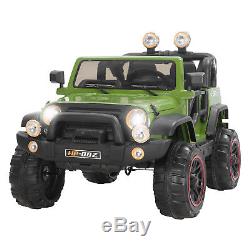 12V Kids Ride On Toy Car with Remote Control, 4 Speed, LED Light, MP3 Green