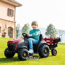 12V Kids Ride On Tractor Car Farm Truck Battery Power Music Safe Belt Trailer