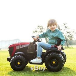 12V Kids Ride On Tractor Car Farm Truck Battery Power Music Safe Belt Trailer