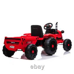 12V Kids Ride On Tractor Car Farm Truck Music with Trailer 2 In 1 Remote Control