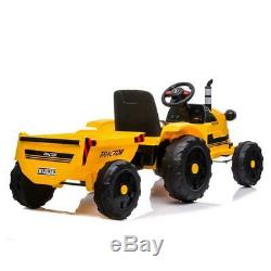 12V Kids Ride On Tractor Car Toys Light Music Trailer 3 Speeds Remote Control