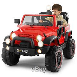 12V Kids Ride On Truck Car Battery Operated 4 Big Wheels Remote Control 3 Speed