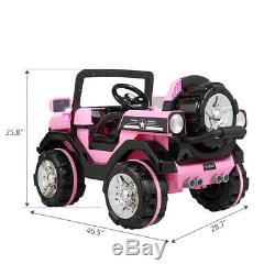 12V Kids Ride On Truck Car Electric Toy SUV Style with Remote Control LED MP3 Pink
