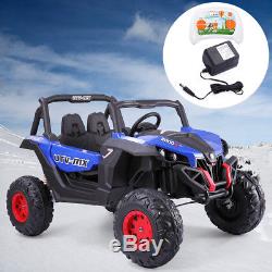 12V Kids Ride On Truck Car Remote Control withLED Lights MP3 Christmas Gift Blue