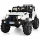 12v Kids Ride On Truck Car Withbluetooth Remote Control Mp3 Music Led Lights White