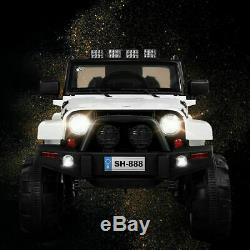 12V Kids Ride On Truck Car withBluetooth Remote Control MP3 Music LED Lights White