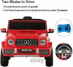 12V Kids Ride on Car Electric Toys Licensed Mercedes-Benz G63 with RC Music Red