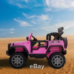 12V Kids Ride on Car Jeep Electric Toys Wheels Safe Remote Control 3 Speed Pink
