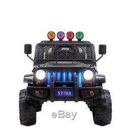 12V Kids Ride on Car Jeep Wrangler Toys Electric Battery with Remote Control Black