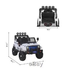 12V Kids Ride on Car Jeep Wrangler Toys Electric Battery with Remote Control White