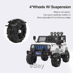 12V Kids Ride on Car Jeep Wrangler Toys Electric Battery with Remote Control White