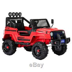 12V Kids Ride on Car Toys Electric Battery Light Suspension 3 Speed With RC Red