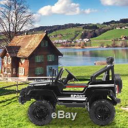 12V Kids Ride on Car Toys Electric Battery Suspension with Remote Control Black