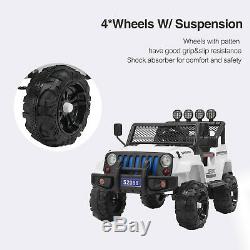 12V Kids Ride on Car Toys Electric Battery Suspension with Remote Control White