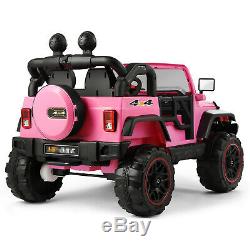 12V Kids Ride on Car Toys Truck MP3 LED Lights WithRemote Control 3 Speed Pink