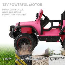 12V Kids Ride on Car Toys Truck MP3 LED Lights WithRemote Control 3 Speed Pink