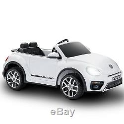 12V Kids Ride on Cars Beetle Electric Double-Drive with Remote Control MP3 White