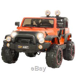 12V Kids Ride on Cars Electric Battery Power Remote Control 2 Speed Jeep Orange