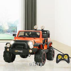 12V Kids Ride on Cars Electric Battery Power Remote Control 2 Speed Jeep Orange