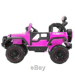 12V Kids Ride on Cars Electric Battery Power Remote Control 2 Speed Jeep Pink