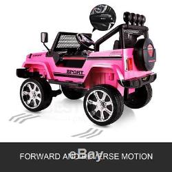 12V Kids Ride on Cars Electric Battery Power Wheels Remote Control 3 Speed Pink