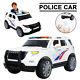 12v Kids Ride On Cars Electric Double-drive Police Car With Music Playback White