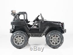 12V Kids Ride on Jeep Truck Car RC Remote Control Lights mp3 AUX and Music Black