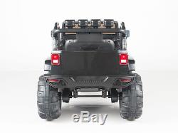 12V Kids Ride on Jeep Truck Car RC Remote Control Lights mp3 AUX and Music Black