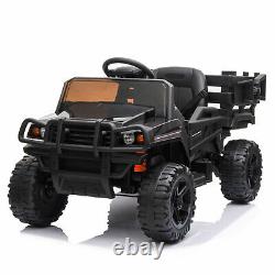 12V Kids Ride on Truck Battery Powered Toy Tractor withTrailer and Remote Control