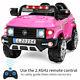 12v Kids Truck Suv Ride-on Car Toys Electric Light, Music, Remote Control, Pink