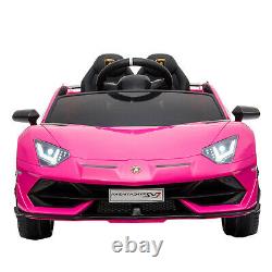 12V Lamborghini Aventador SV J Kids Electric Ride on Car withMP3, AUX, LED Pink