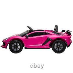 12V Lamborghini Aventador SV J Kids Electric Ride on Car withMP3, AUX, LED Pink