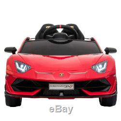 12V Lamborghini Aventador SV J Kids Electric Ride on Car withMP3, AUX, LED Red