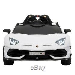 12V Lamborghini Aventador SV J Kids Electric Ride on Car withMP3, AUX, LED White