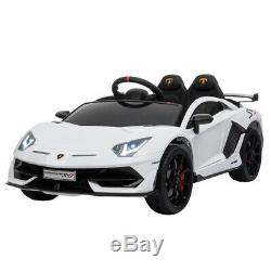 12V Lamborghini Aventador SV J Kids Electric Ride on Car withMP3, AUX, LED White
