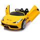 12v Lamborghini Kids Ride On Car Childrens Electric Toy Battery Power Mp3 Yellow
