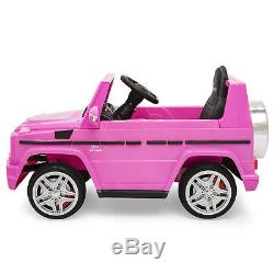12V Licensed Pink Mercedes-Benz G65 SUV Ride On Parent Control Speakers AUX Jack