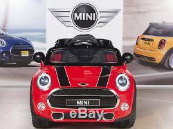 12V MINI Cooper Kids Electric Ride On Car with MP3 and RC Remote Control Red