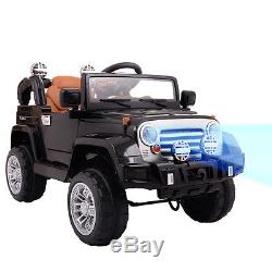 12V MP3 Battery Power Wheels Jeep Car Truck Remote Kids Ride With LED Lights Black