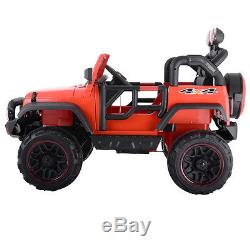 12V MP3 Jeep style Kids Ride on Battery Powered Electric Car Truck RC Red